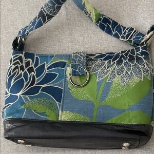 Sacamain Floral Blue and Green Women's Bag